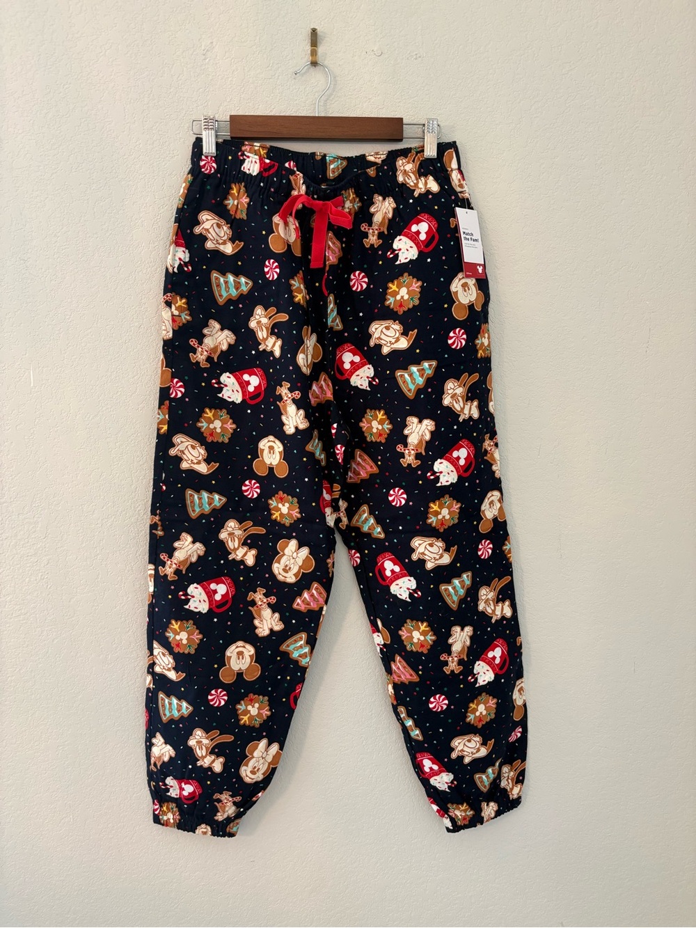 Old Navy X Disney Holiday Christmas Pajama Pants joggers Flannel Mickey Family - Picture 2 of 8